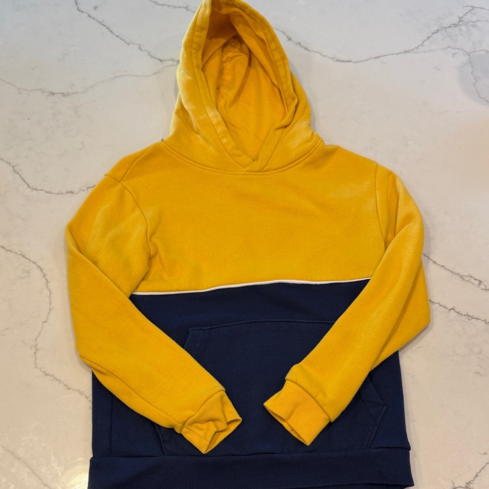 H&M Yellow Hoodie with Navy Trim